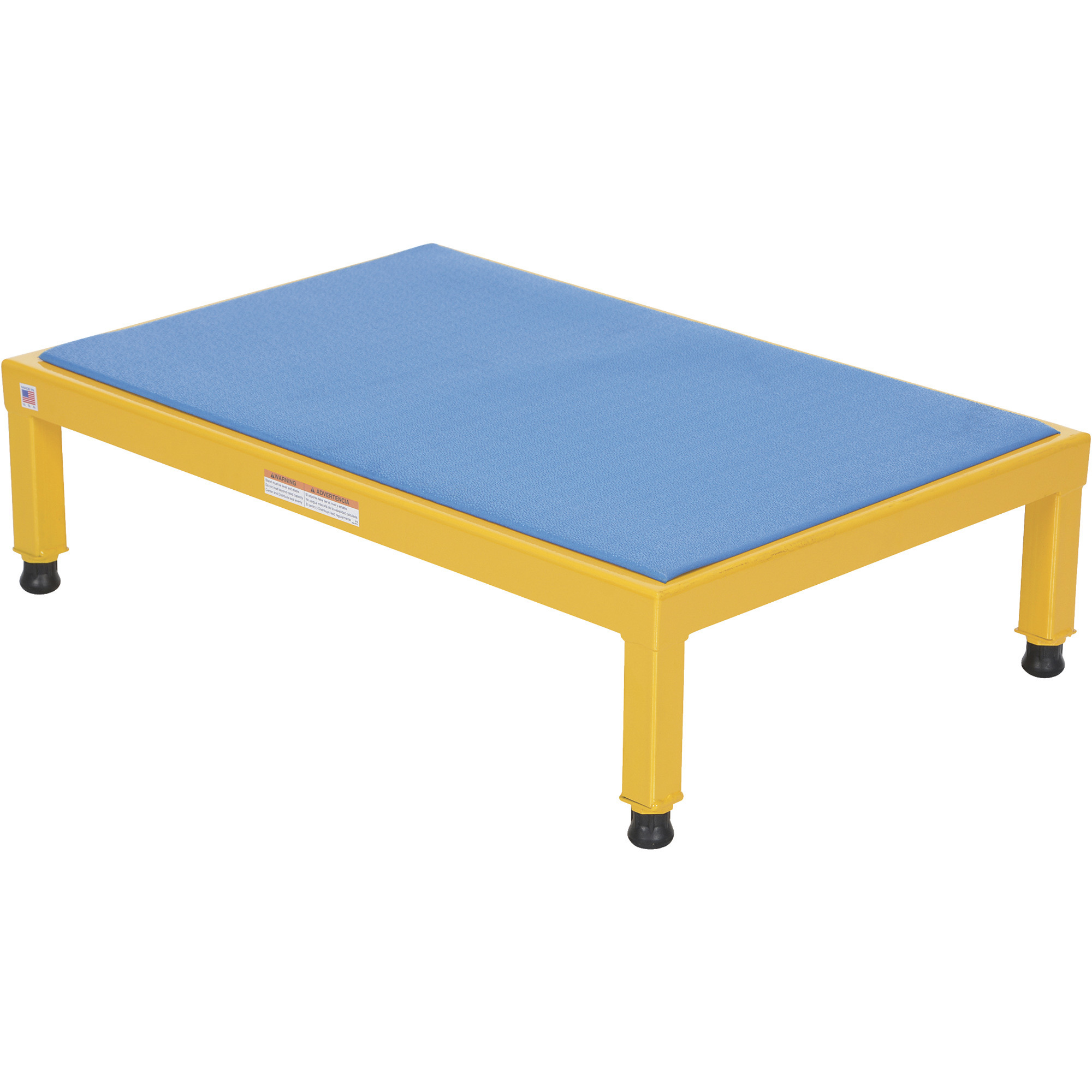 Vestil Adjustable Work-Mate Stand - 36in.W x 24in.D, 16in. Raised Height, Ergonomic Matting Deck, Model# AHT-H-2436